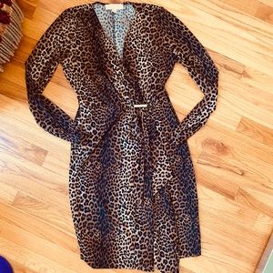Michael Kors Leopard Print Wrap Dress
